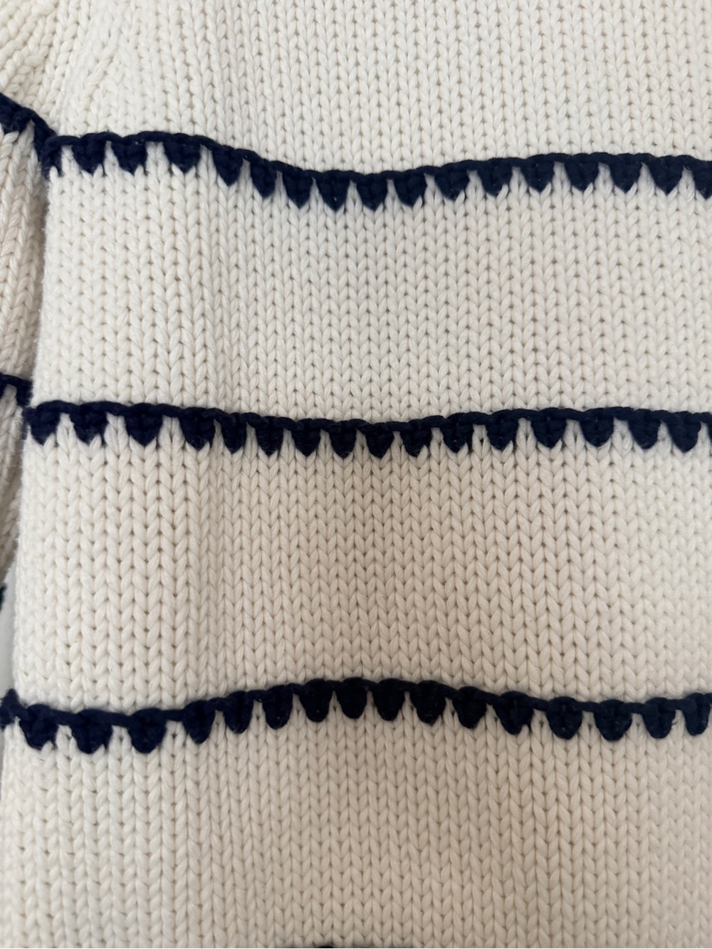 Madewell Cream Knit Sweater with Navy Stripes - Picture 4 of 7